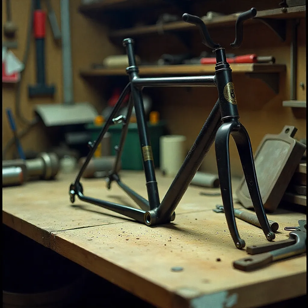 Workbench with bicycle frame